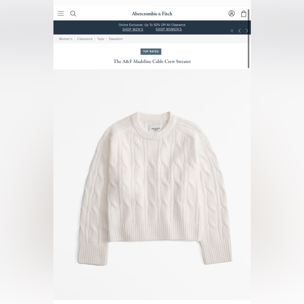 Abercrombie and Fitch Cable Crew Sweater